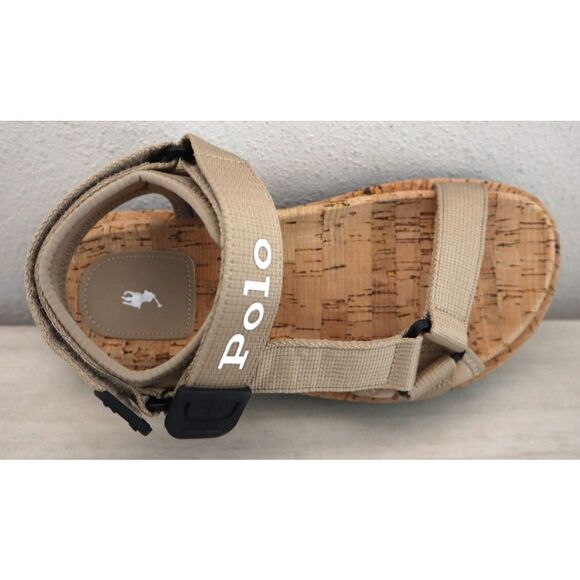 Polo Ralph Lauren Women's Sz 6B Beige Eva Ezra Grosgrain-Strap Sandals - Picture 6 of 13